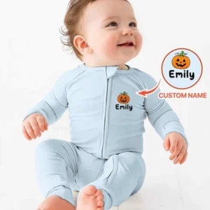 Personalized Spooky Season Pumpkin Ghost Bamboo Convertible Zippy