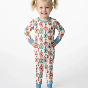 Retro Halloween Potions Bamboo Two Piece Long Sleeve Pajama Set