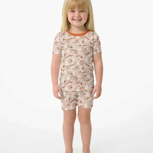 Boo Trick or Treat Ghosts Halloween Bamboo Two Piece Short Sleeve Shorts Pajama Set