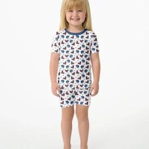 Hockey - Pucks & Gear Bamboo Two Piece Short Sleeve Shorts Pajama Set