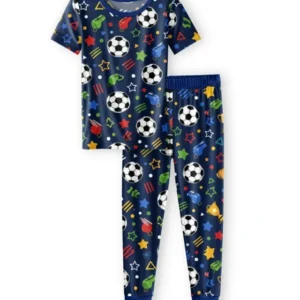 Championship Night Bamboo Two Piece Short Sleeve Pajama Set