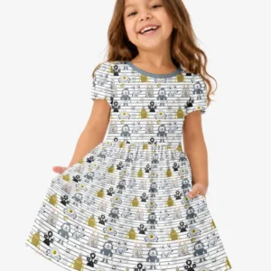 Playful Monster Friends Bamboo Twirl Dress