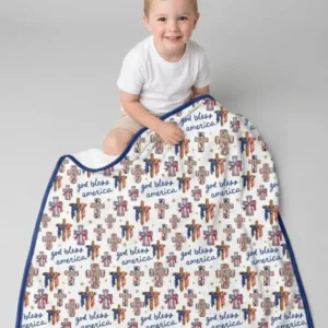 God Bless America Family Matching Bamboo Blanket