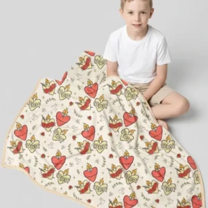 Three Sacred Hearts Bamboo Blanket