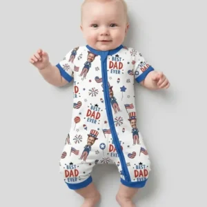 Custom Photo Best Patriotic Family Ever Bamboo Shorty Zippy