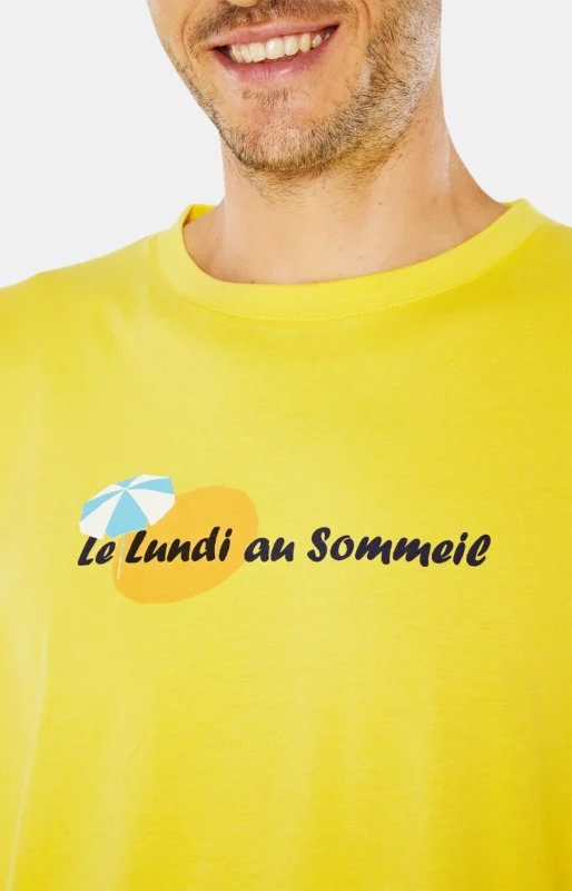 Maxi Tee-shirt Homme Lundi au Sommeil Jaune 2
