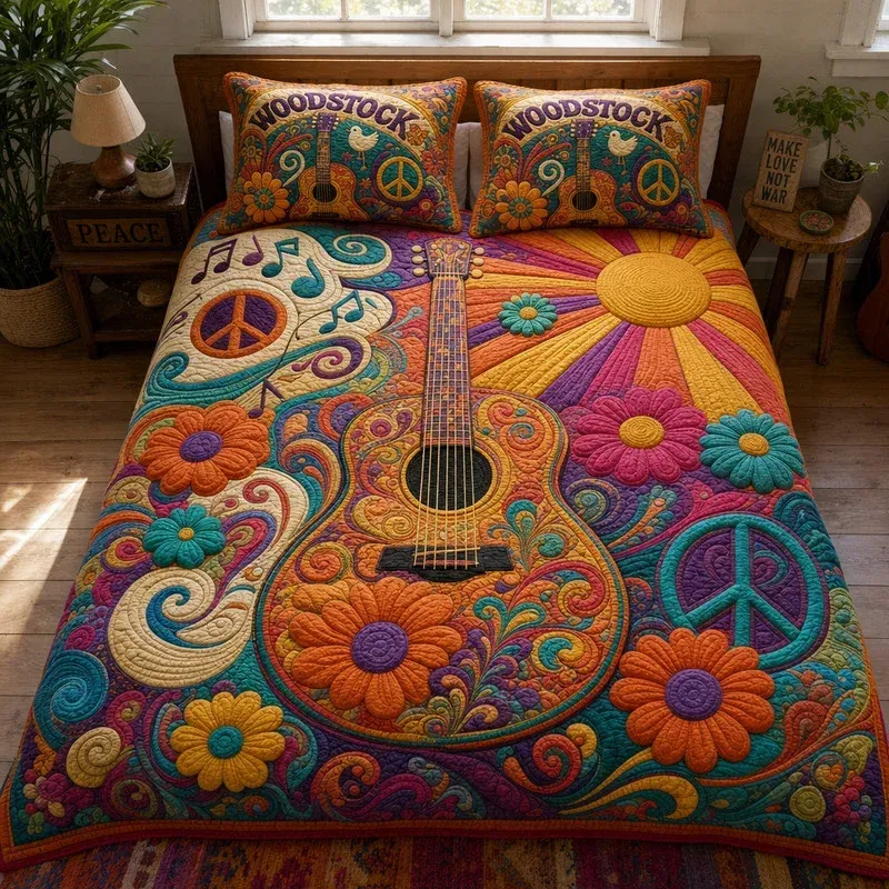 Melody Of Freedom Bamboo Quilt Bedding Set