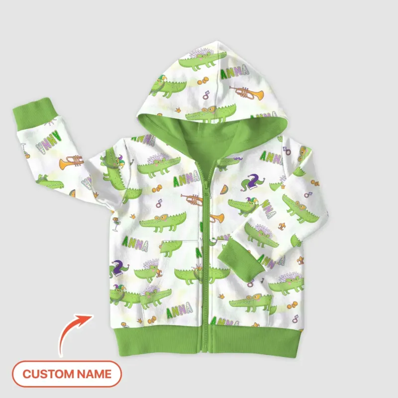 Alligator Mardi Gras Festival Bamboo Zip Hoodie