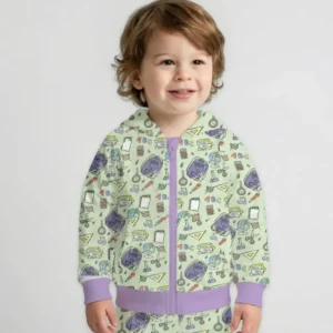 Doodle School Days Bamboo Zip Hoodie