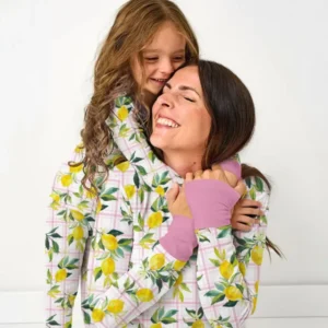 Mediterranean Lemons Family Matching Bamboo Women Pajama Set