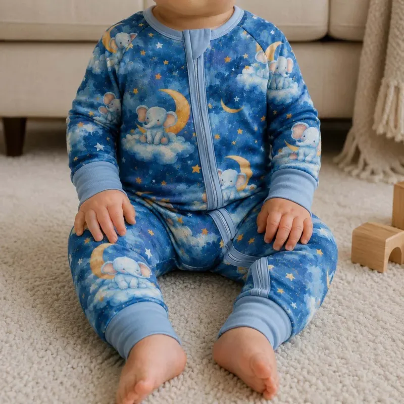 Moonlit Elephant Cloud Bamboo Convertible Zippy