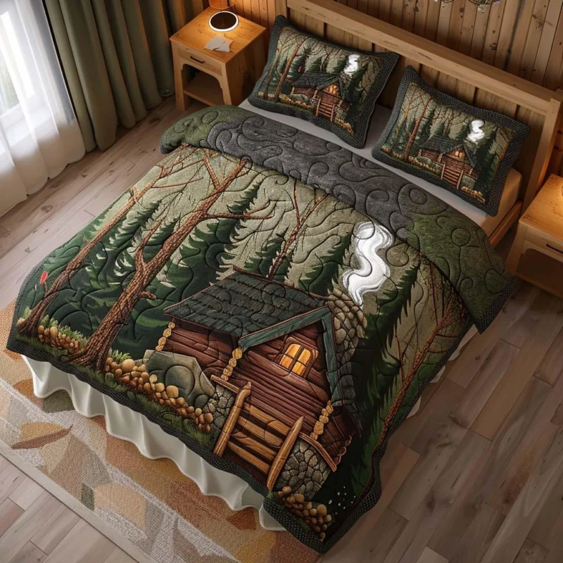 Mountain View Cabin Bamboo Quilt Bedding Set