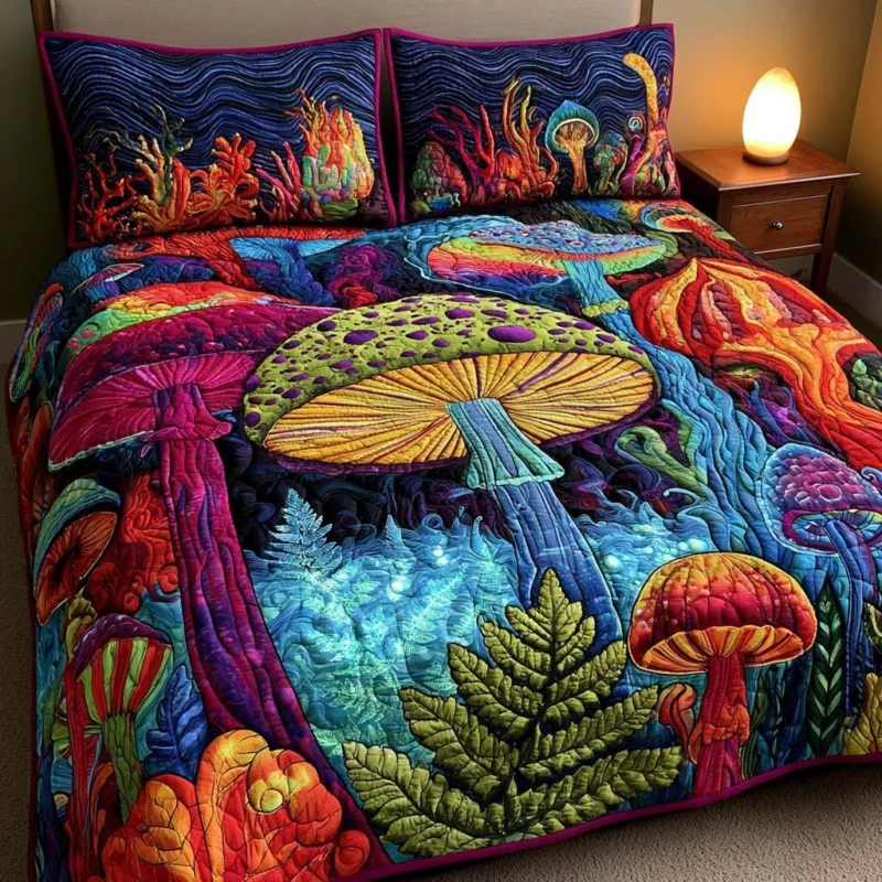 Mushroom Grove Bamboo Quilt Bedding Set
