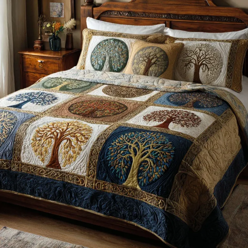 Mystic Roots Bamboo Quilt Bedding Set