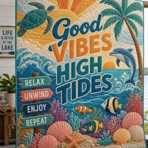 Ocean Vibes Bamboo Quilt Blanket