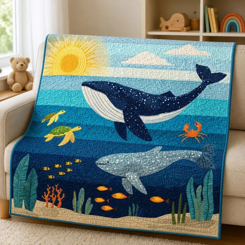 Ocean Adventure Bamboo Quilt Blanket
