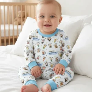 Catholic All Saints Custom Name Bamboo Two Piece Long Sleeve Pajama Set