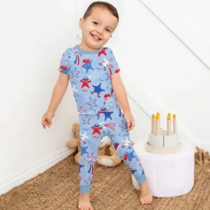 Howdy America Star Bamboo Two Piece Short Sleeve Pajama Set