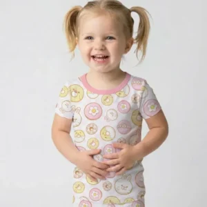 Easter Donuts Bamboo Two Piece Short Sleeve Pajama Set