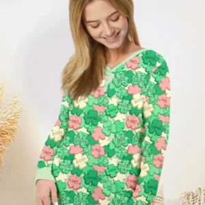 Lucky Vibes Shamrock Bamboo Women Pajama Set