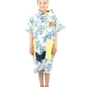 Kids Poncho - Palm Tree Fluo 6-9 ans