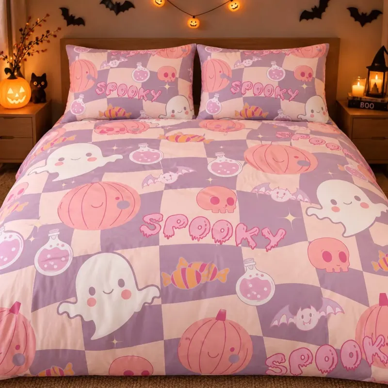 Pastel Spooky Friends Bamboo Bedding Set