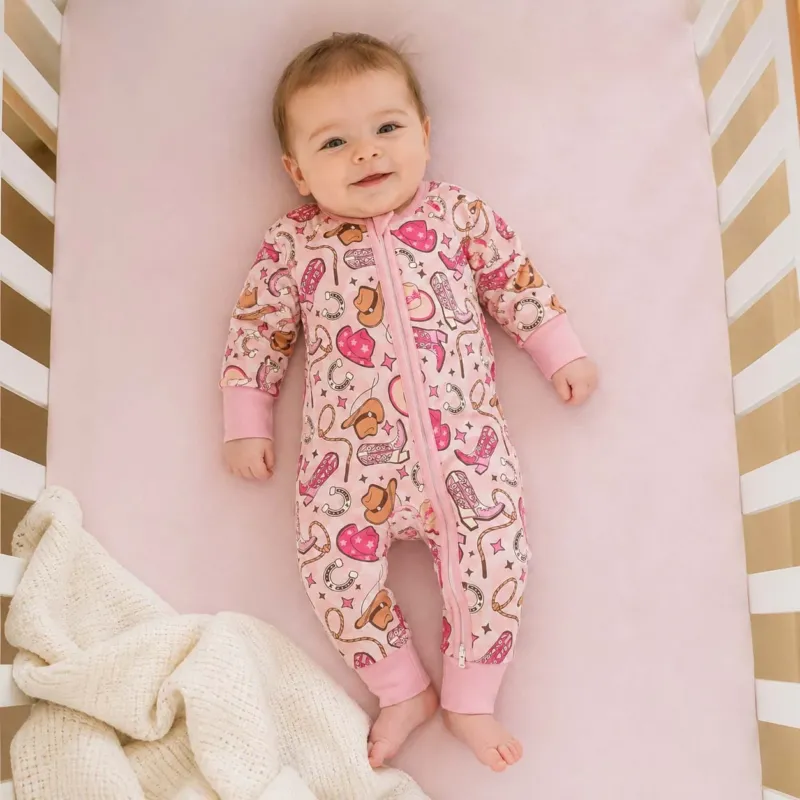 Pink Cowgirl Western Pattern Bamboo Convertible Zippy