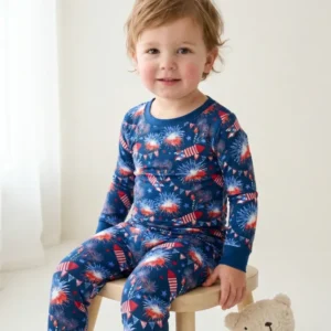 Firework Bamboo Two Piece Long Sleeve Pajama Set