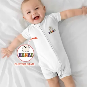 Personalized Halloween First Birthday Bamboo Shorty Zippy