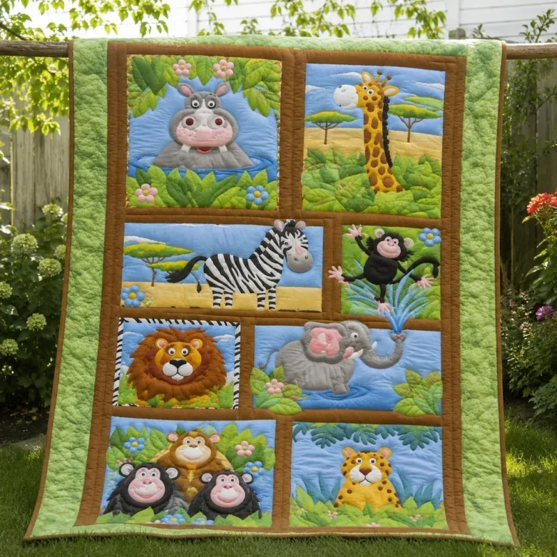 Safari Pool Bamboo Quilt Blanket