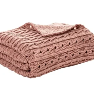Dalida Pink Knit Throw Blanket 50"x60"