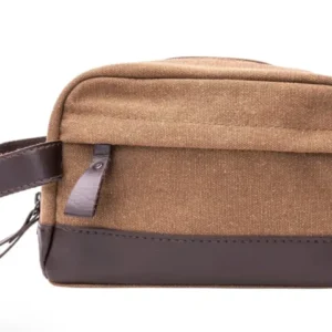 Mad Man Canvas Dopp Kit Toiletry Bag Brown