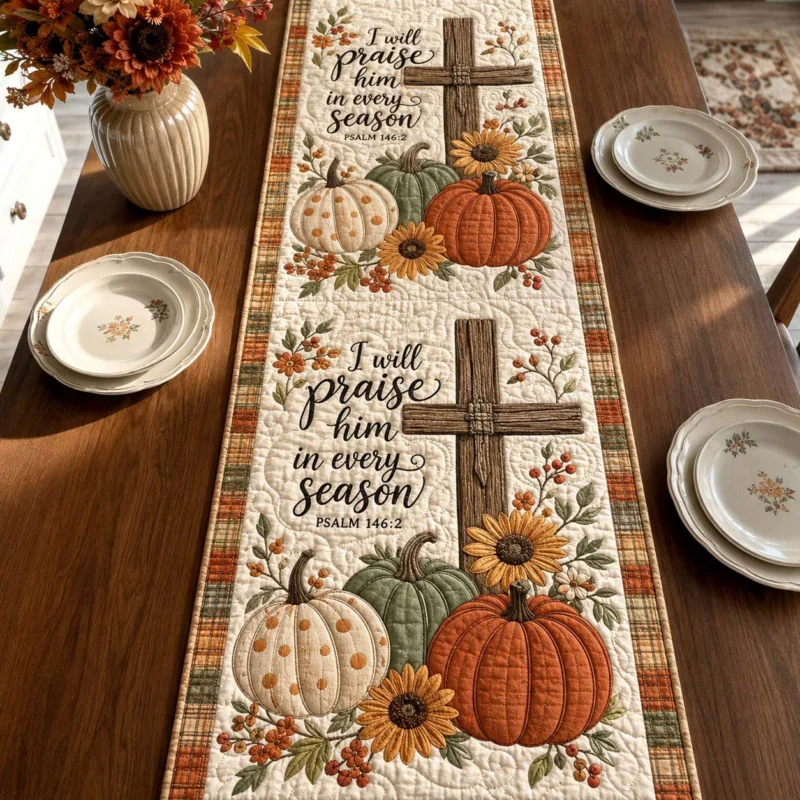 Seasonal Worship Blessings Quilt Table Runner