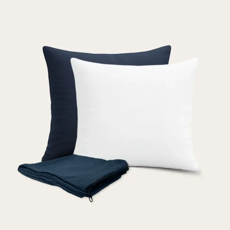 HappyBed 4-delige Sierkussen Bundel | Kussens + Slopen | Dark Blue | 45x45 cm