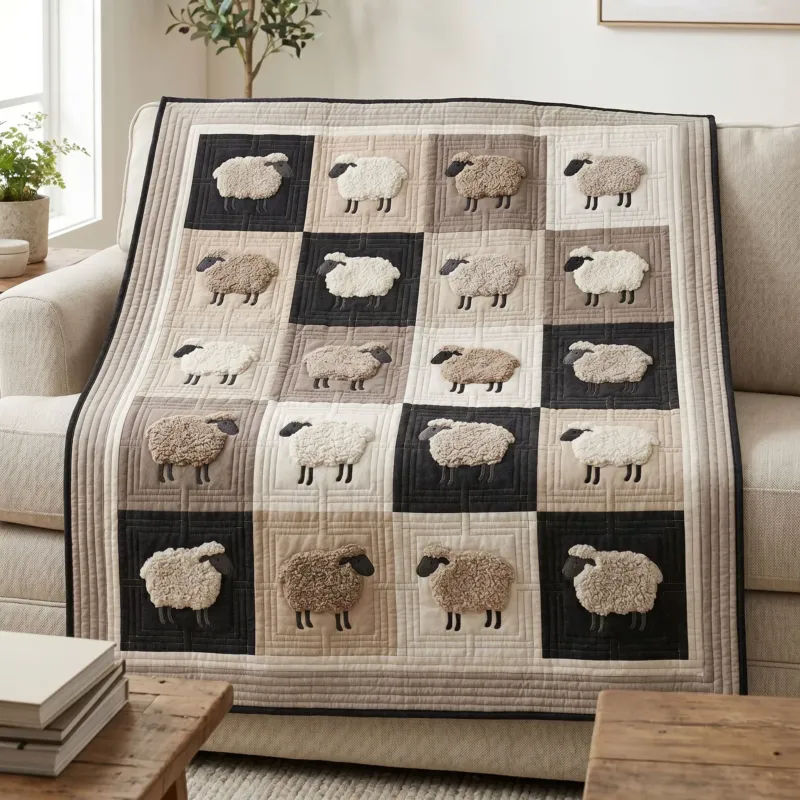 Sheep Haven Bamboo Quilt Blanket