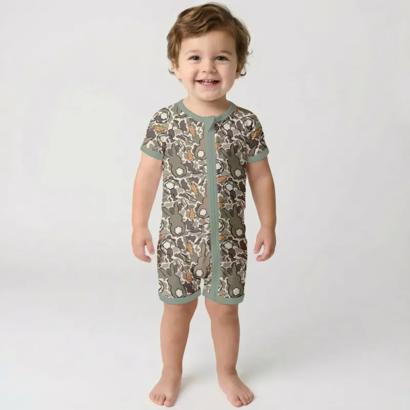 Camo Easter Bunny Bamboo Shorty Zippy