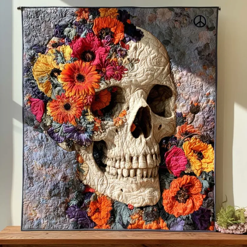 Skull Night Sky Bamboo Quilt Blanket