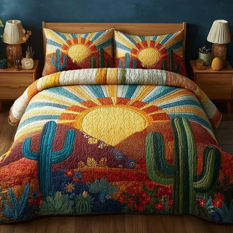 Sunset Desert Bamboo Quilt Bedding Set