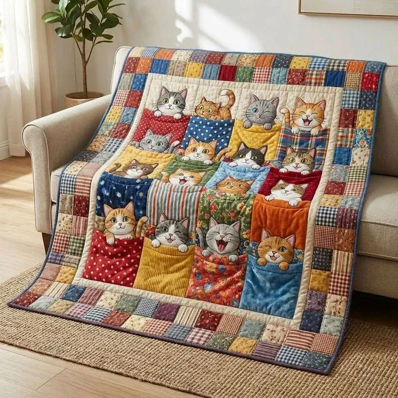 Sweet Kittens Playroom Bamboo Quilt Blanket