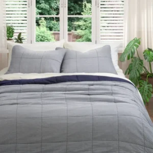 Tagliatelle blue striped reversible quilt – 100% Cotton Outer Shell