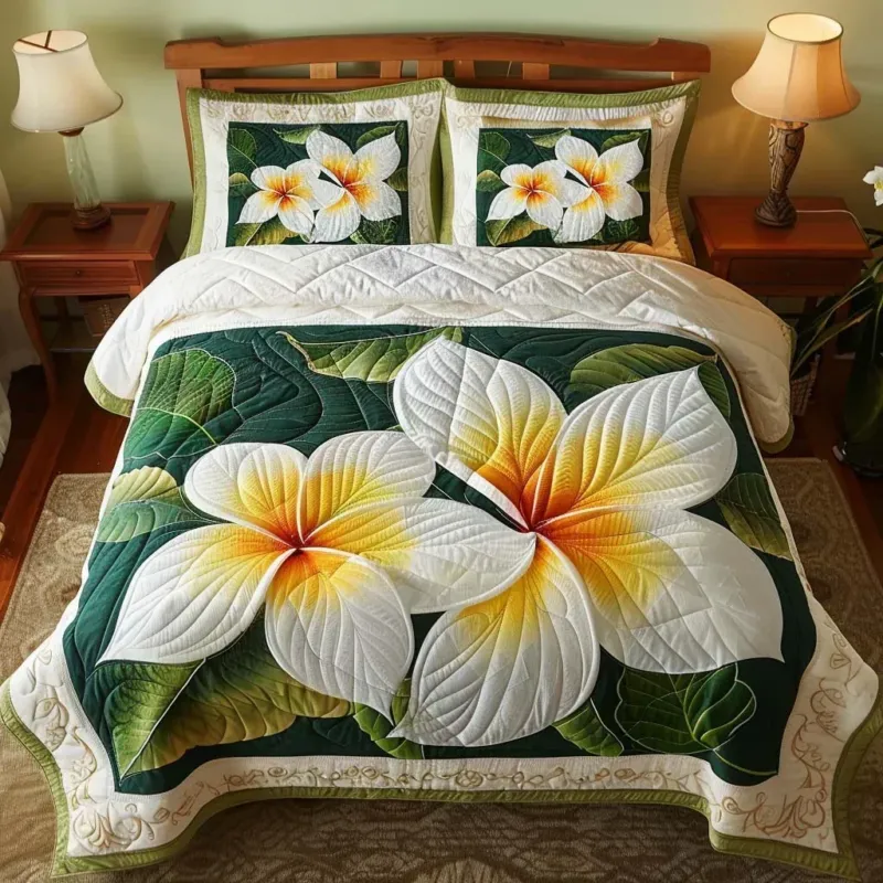 Tropical Garden Bamboo Quilt Bedding Set