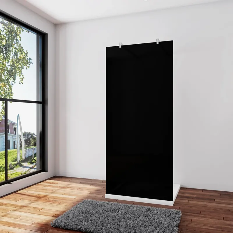 Duschabtrennung Duschwand 117.7 x H.200 cm 10mm Glas mit Glasschutzfolie Stabistange 140 cm Duschhaus