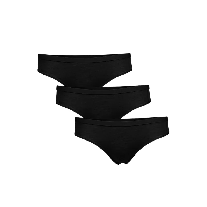 Women's Merino 160 Bikini Briefs Black 3-Pack
