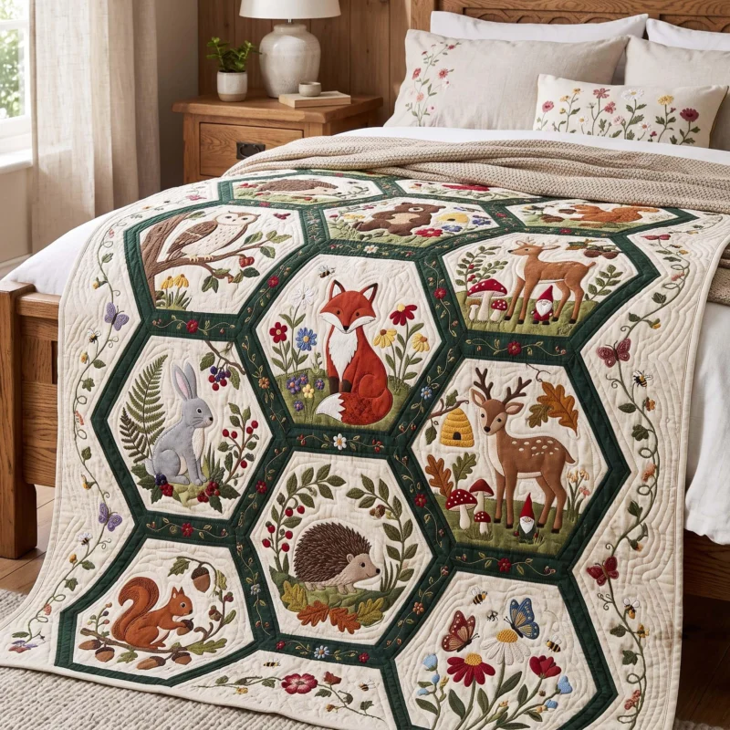Woodland Spirit Journey Bamboo Quilt Blanket