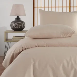HELDENA Bettwäsche-Set Beige – 100% Baumwolle, ohne Spannbettlaken