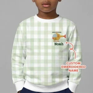 Personalized Embroidered Baby Boy Bamboo Crewneck Sweatshirt