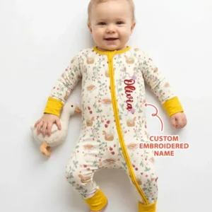 Custom Name Embroidered Picnic Time Bamboo Convertible Zippy