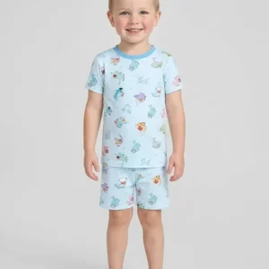 Shark School Bamboo Two Piece Short Sleeve Shorts Pajama Set