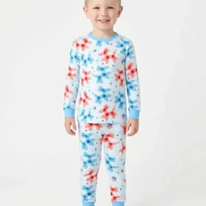 American Balloon Dog Party Bamboo Two Piece Long Sleeve Pajama Set