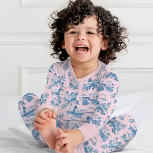 Summer Toile Bamboo Two Piece Long Sleeve Pajama Set